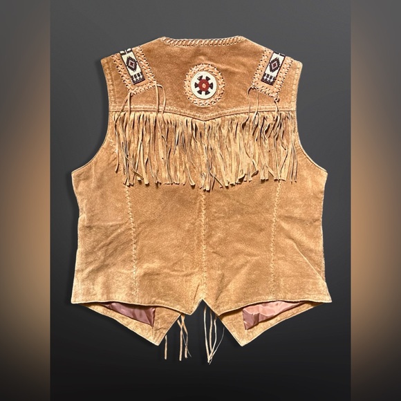 ⚡️SCULLY⚡️ Western Suede Beaded Fringe Vest - Picture 10 of 12
